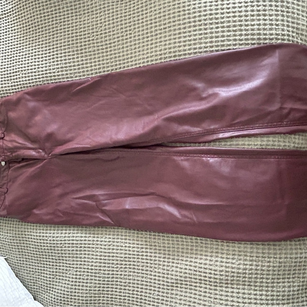 Dynamite Maroon Faux Leather Pants